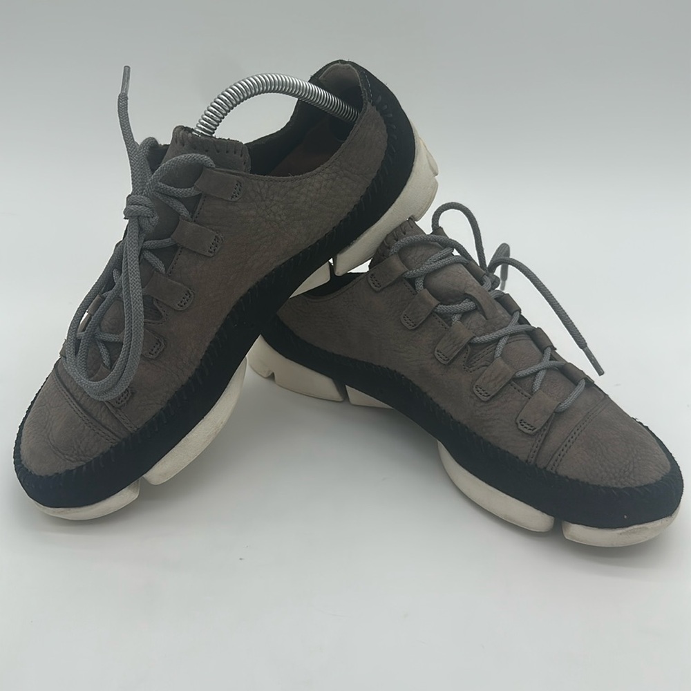 Clarks Men's Original's Trigenic Flex 2 Grey Black Nubuck Shoes Size US 9.5